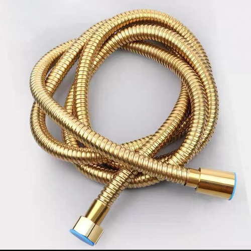 Gold-plated shower pipe explosion-proof thickened shower hose 304 stainless steel corrugated pipe copper core bathroom hot water heater wholesale