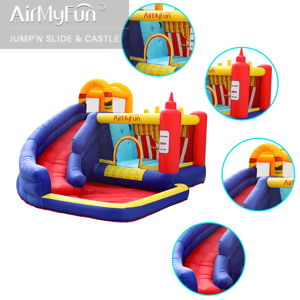 Castillo inflable infantil AMF, tobogán inflable pequeño, castillo infantil, trampolín inflable interior, piscina de olas