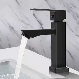 Manufacturer Wholesale Black Square Single Cold Basin Faucet Countertop Basin Bathroom Universal Single Cold Faucet