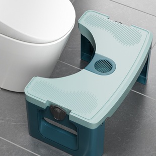 Thickened Plastic Toilet Footstool Non-Slip Bathroom Folding Toilet Stool Folding Footstool for Elderly Children Pregnant Women