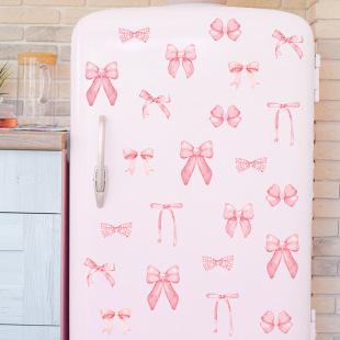 temuTEMU New Style Wall Stickers Bohemian Style Pink Bow Girl Bedroom Decorative Wall Stickers Cute Refrigerator