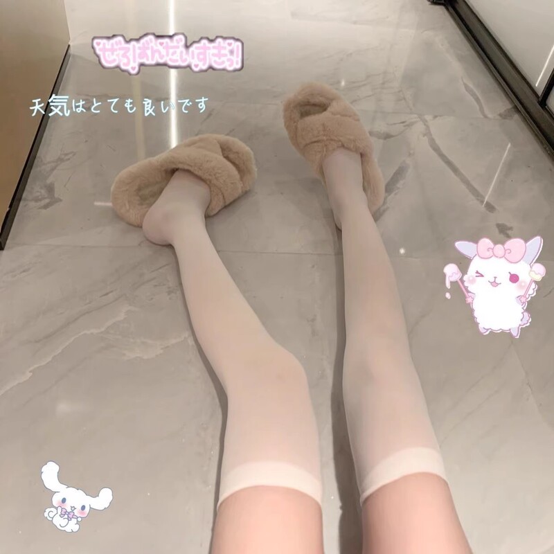 White silk stockings pure want knee socks white black silk women sexy long thigh socks children spring and autumn jk tube thin