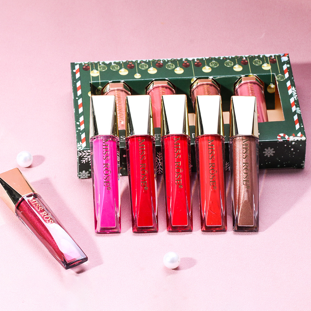 Navidad Maquillaje Labios Laca Conjuntos De Cajas De Acabado Mate No-kit De Lápiz Labial De Decoloración display picture 12