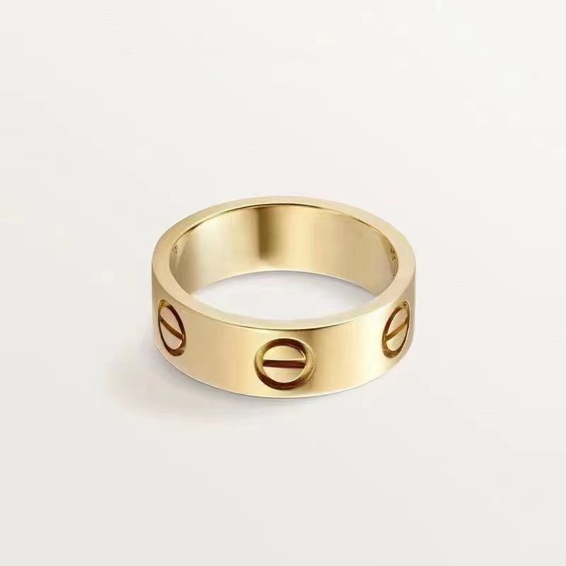 Kajia alta versión 18K oro rosa clásico anillo AU750 hombres y mujeres boda V oro amor firma anillo