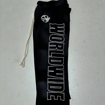 跨境2025新款流行WORLDWWIDE男士阔腿裤裤子加侧边印花系列青少年