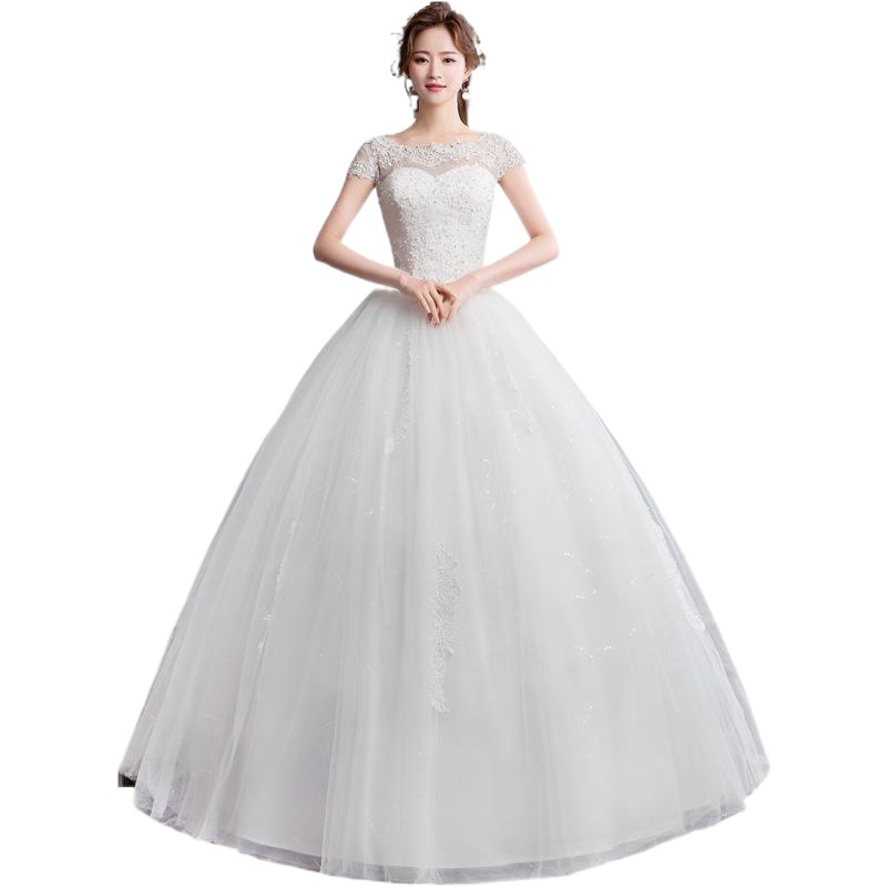 Vestido de Novia Estilo Coreano 2026, con Hombros Descubiertos, Largo hasta el Suelo, con Flores Tridimensionales, Estilo Princesa, Estilizador
