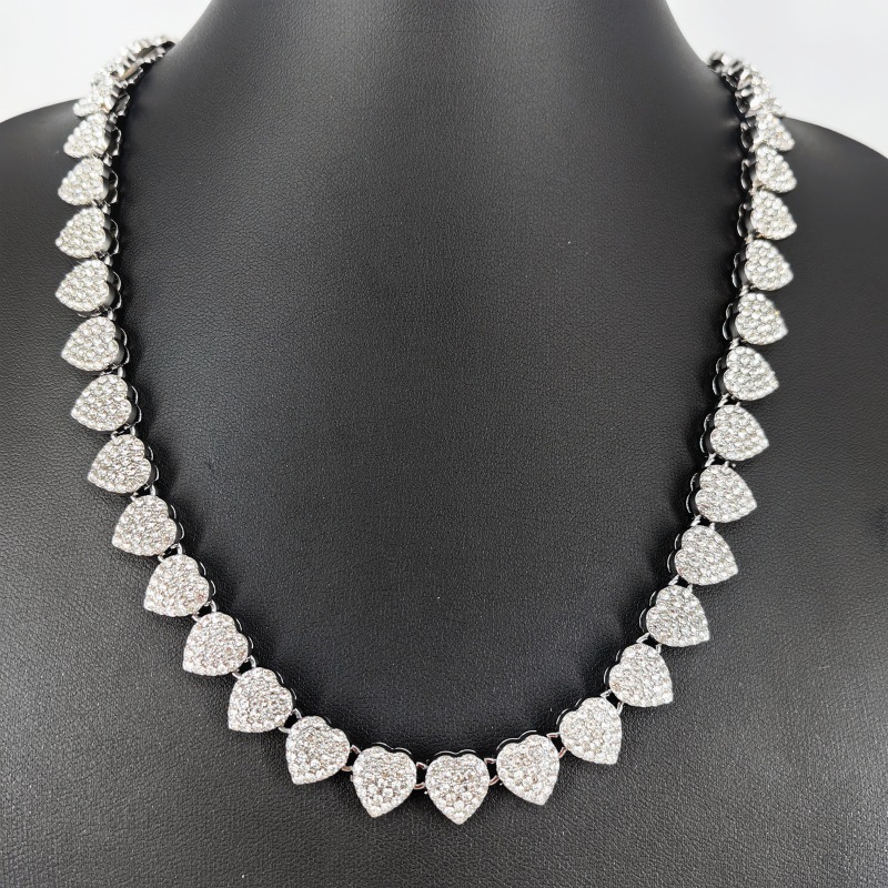 Alloy Material Hip-Hop Geometric Heart Shape Alloy Layered Necklaces Wholesale
