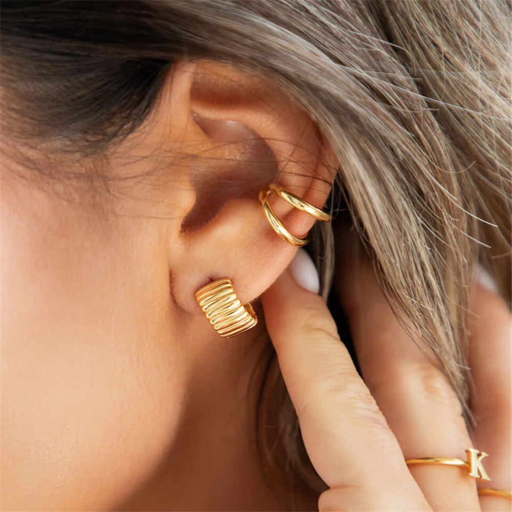 Ear Studs Classification 1 Pair 925 Sterling Silver Geometric Solid Color Ear Studs