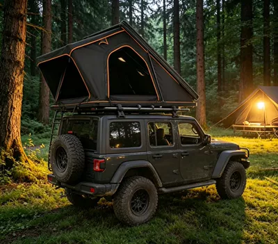 Suvs and Off-Road Vehicles, Outdoor – Avtomobil dam çadırları - aluminum-triangle-extension-tent-large-size-2-3-people