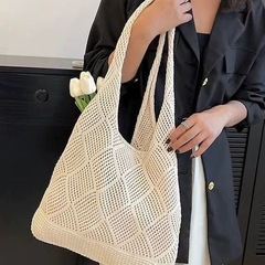 2025大容量编织单肩腋下包托特包女新款夏季海边休闲度假学院包