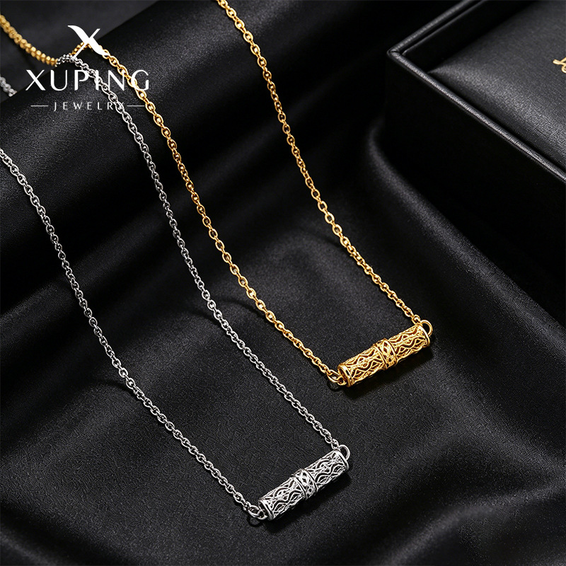 Xuping nuevo diseño de nicho simple collar de bambú hueco mujer lujoso temperamento palacio estilo collares de Año Nuevo al por mayor