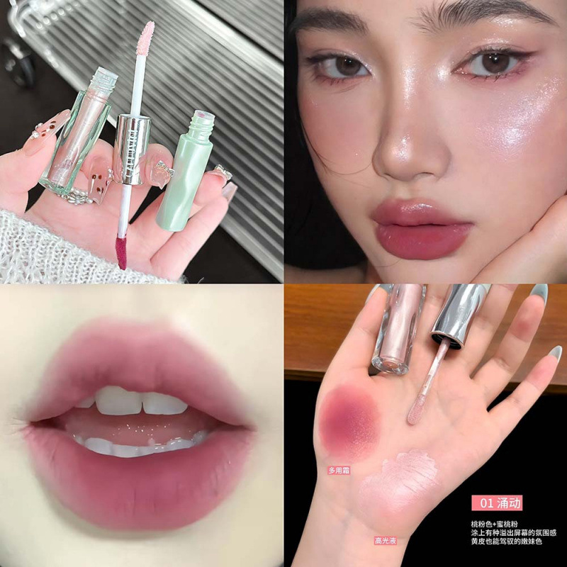CAPPUVINI pluma multipropósito de doble punta nublada mate suave niebla de baja saturación color lápiz labial cosmético cosmético transfronterizo