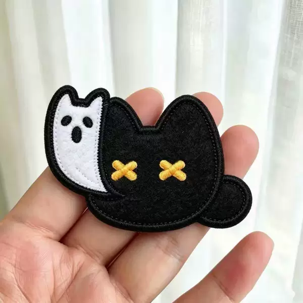 Little black cat worker bangs sticker, cute and girly, seamless hair styling tool, versatile hair accessory, magic sticker