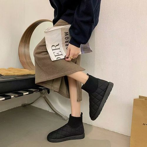 Winter Snow Boots Fashion Non-Slip Plush Women's Heated Thick Korean Style Casual Warm Waterproof Cotton Boots