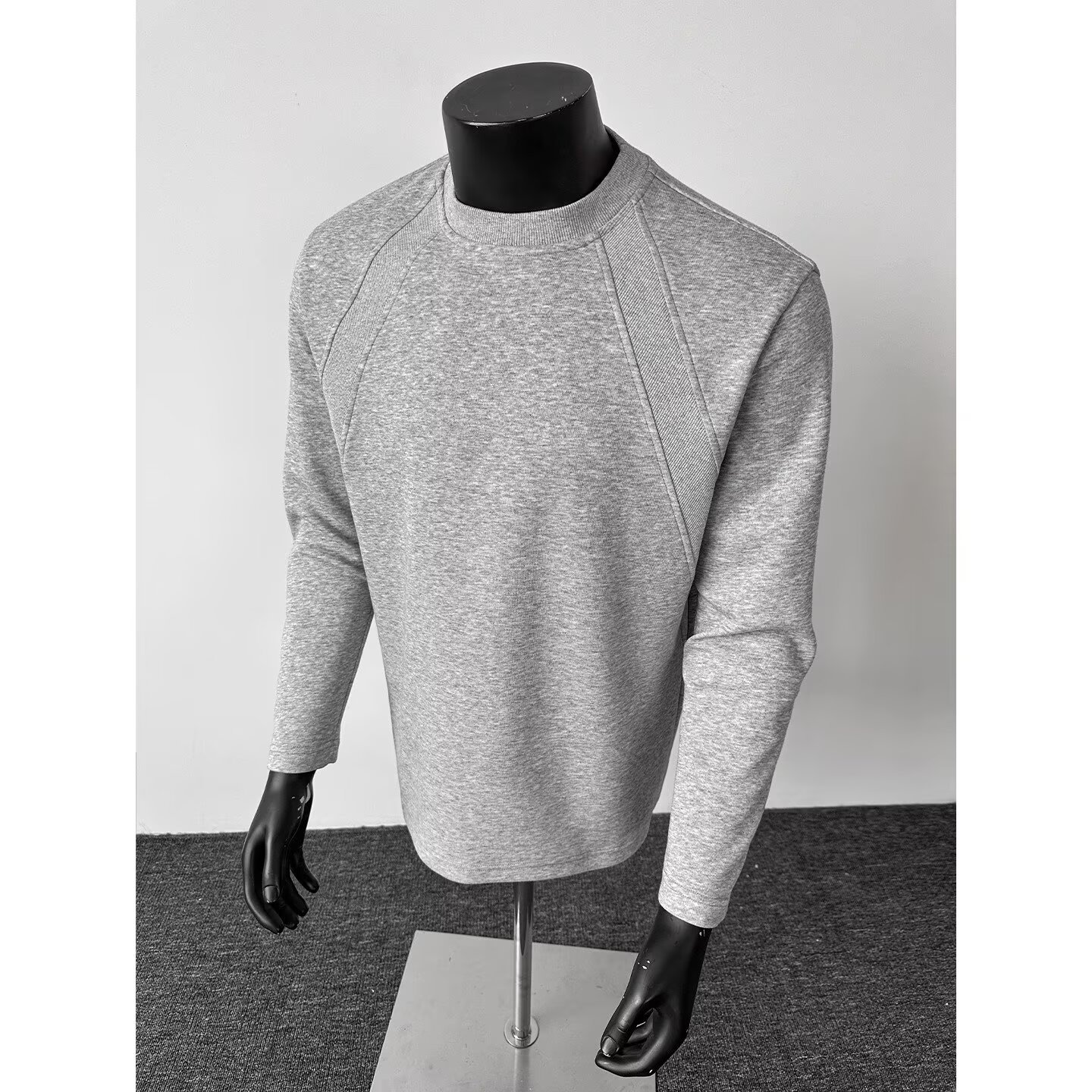 美式复古太空棉t恤男夏季解构拼接长袖boxy版型cleanfit肩宽长袖