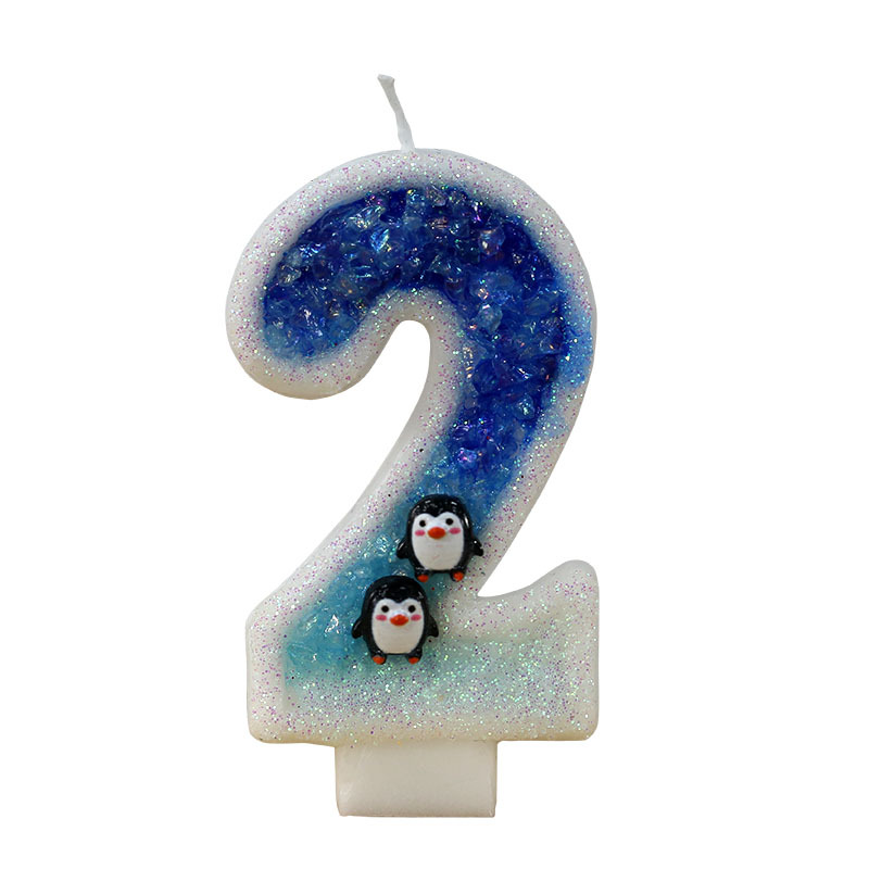 Velas numéricas en caja con pingüino, diseño glaciar antártico, para Amazon – Mayorista de Yiwu