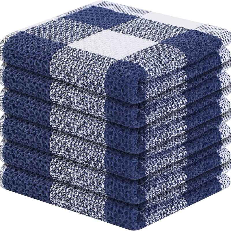 Wholesale In-Stock Waffle Cloths, Kitchen Towels, Quick-Absorbent Tea Towels, Non-Fading Square Towels, Checkered Table Cloths