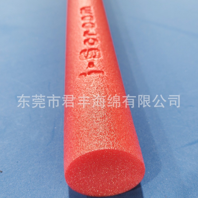 厂家直销直径80mm大红色色烫印游泳棒，实心空心EPE游泳棒