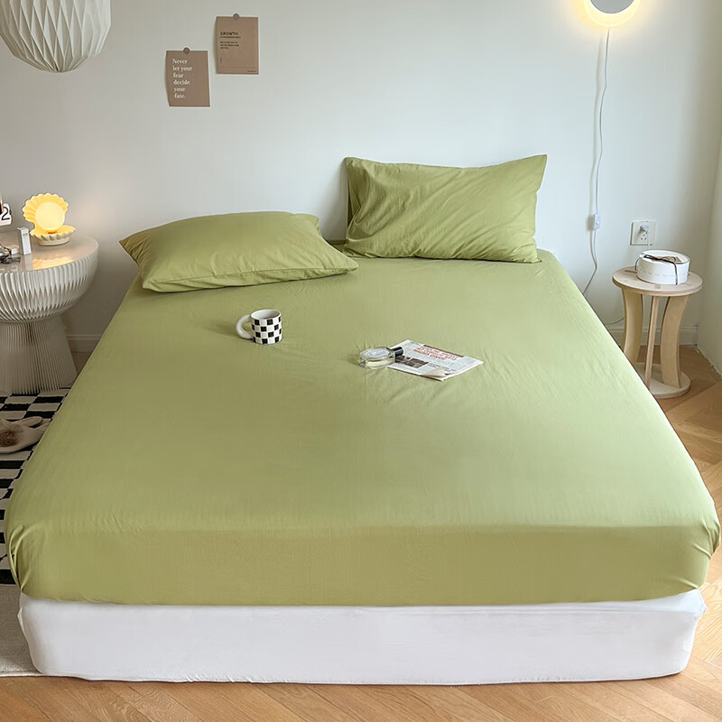 Cubierta de cama de algodón lavado de algodón de clase A, cubierta protectora de colchón de verano de una sola pieza, sábana todo incluido, fijación antideslizante