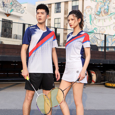 summer new pattern badminton suit men and women motion match train Team clothing Short sleeved jacket Culottes wholesale