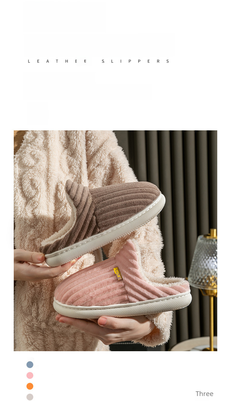 Warm Cotton Slippers For Couples Winter Indoor Moon Wool Shoes_voghion.com