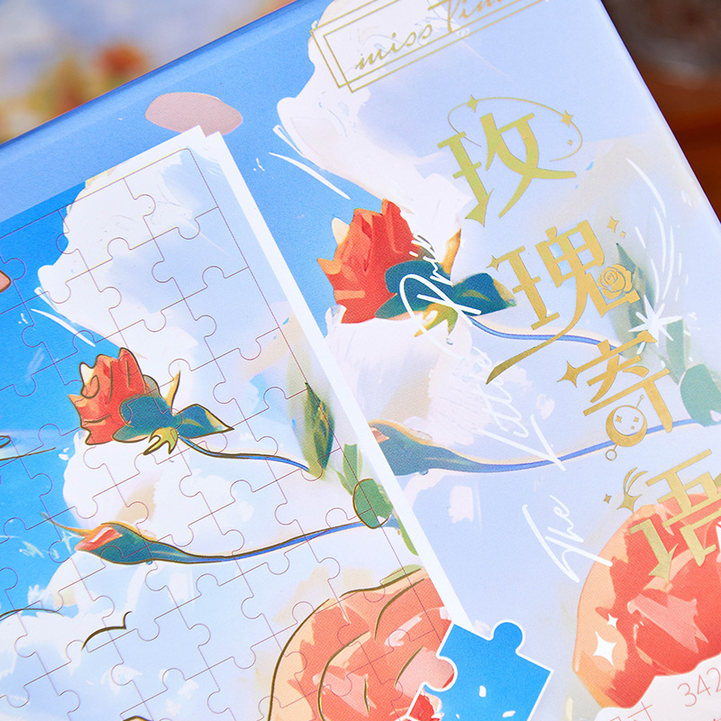 Recoger la luz de la caja de regalo del rompecabezas largo, mensaje de rosa, tema del príncipe, temporada de exámenes, regalo de bendición, bricolaje, rompecabezas de alto valor