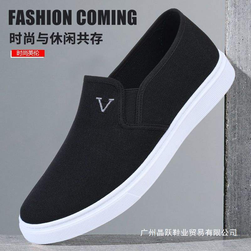 Men's Spring and Autumn New Breathable Soft-Soled Versatile Slip-On Casual Shoes Lightweight Non-Slip Low-Cut Old Beijing Cloth Shoes
