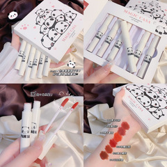 Cute bear matte lip glaze gift box set lip mud non-fading non-stick cup matte velvet student lipstick wholesale