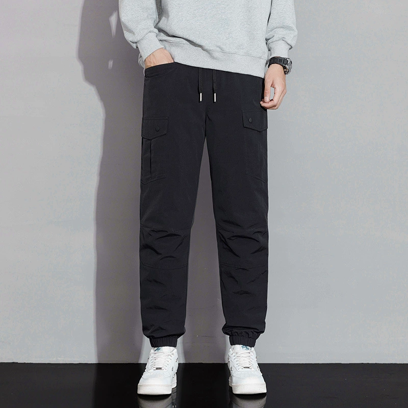 Прямая трансляция взрывных брюк на открытом воздухе, мужской новый национальный стандарт, 90 бархатных пуховых брюк, которые могут быть открыты