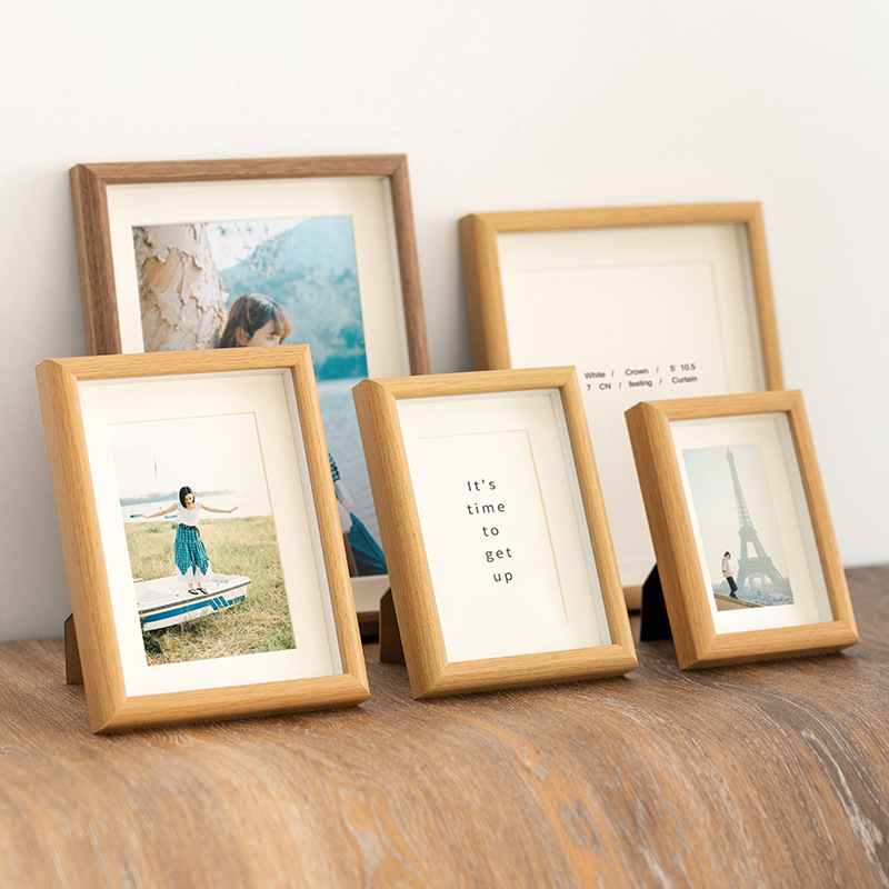 Tempered Glass Photo Table Stereo Hollow 10inch Photo Frame Travel Party Photo Gift Wooden Wall Hanging Picture Frame