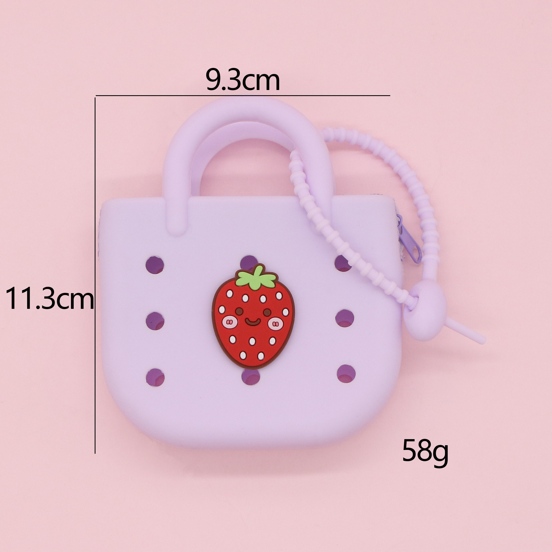 Monedero de silicona portátil explosivo lindo bolso de playa ligero y compacto nuevo bolso de almacenamiento de agujero de bricolaje de dibujos animados