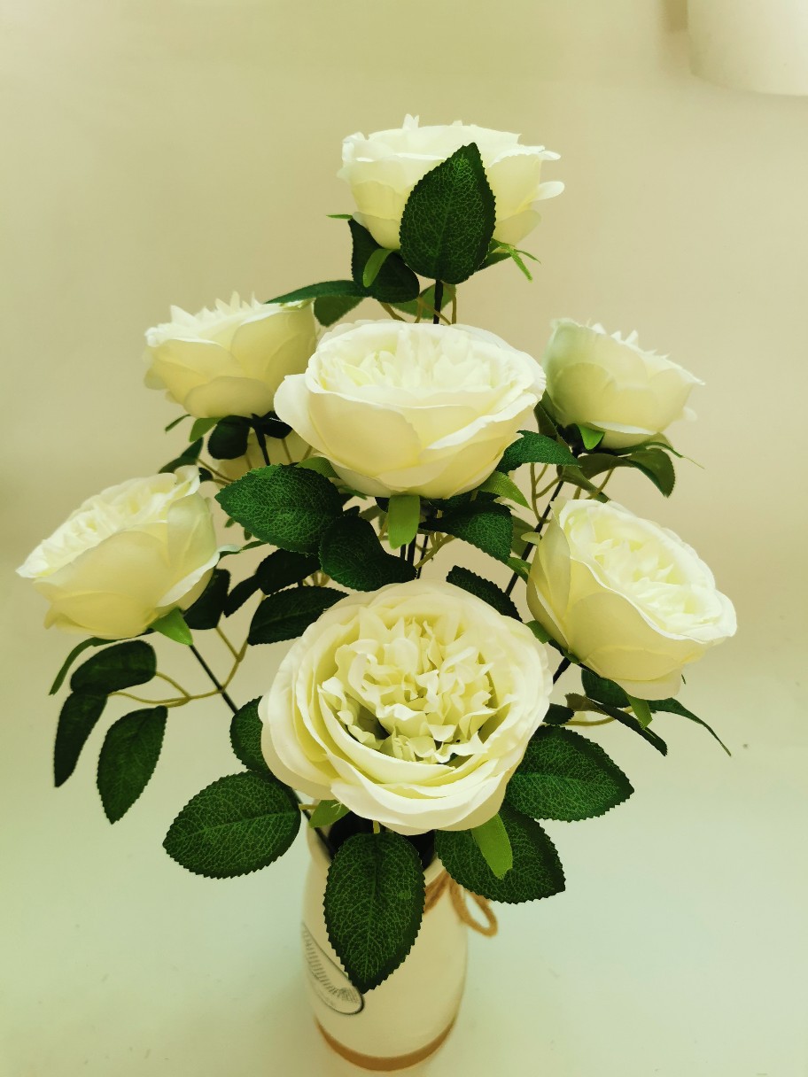 9 flores de rosa flores de seda flores de decoración image 3