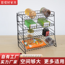 亚马逊糖果展示架水果篮商店厨房台面陈列架金属免打孔收纳零食架
