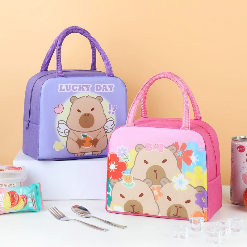 Новый мультяшный капибарон узор бенто мешок завод прямых продаж детский обед мешок оптом портативный ланч-бокс изоляционный мешок