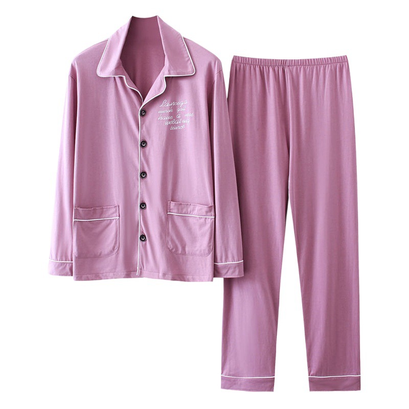 Pijamas personalizados de los hombres de primavera y otoño de algodón de manga larga ropa para el hogar de algodón delgado puede salir traje de primavera y verano