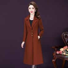 2025冬装新过膝中长款气质妈妈装高端时尚大衣女修身厚款毛呢外套