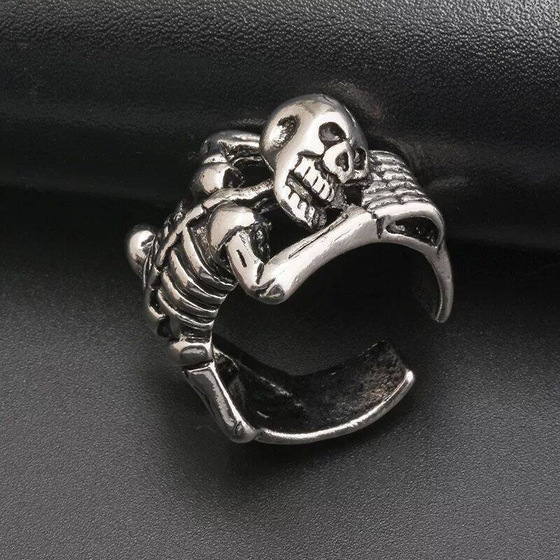 cross-border halloween ornaments amazon wish punk supply skull ring in stock direct selling