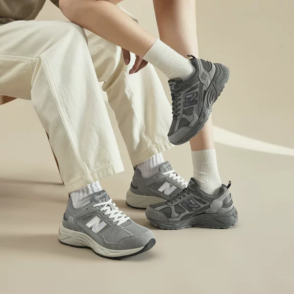 Plus New Balance High-End Version Unisex Shock-Absorbing Couple's Sports Shoes Original Black Warrior Dad Sneakers Professional Cushioning