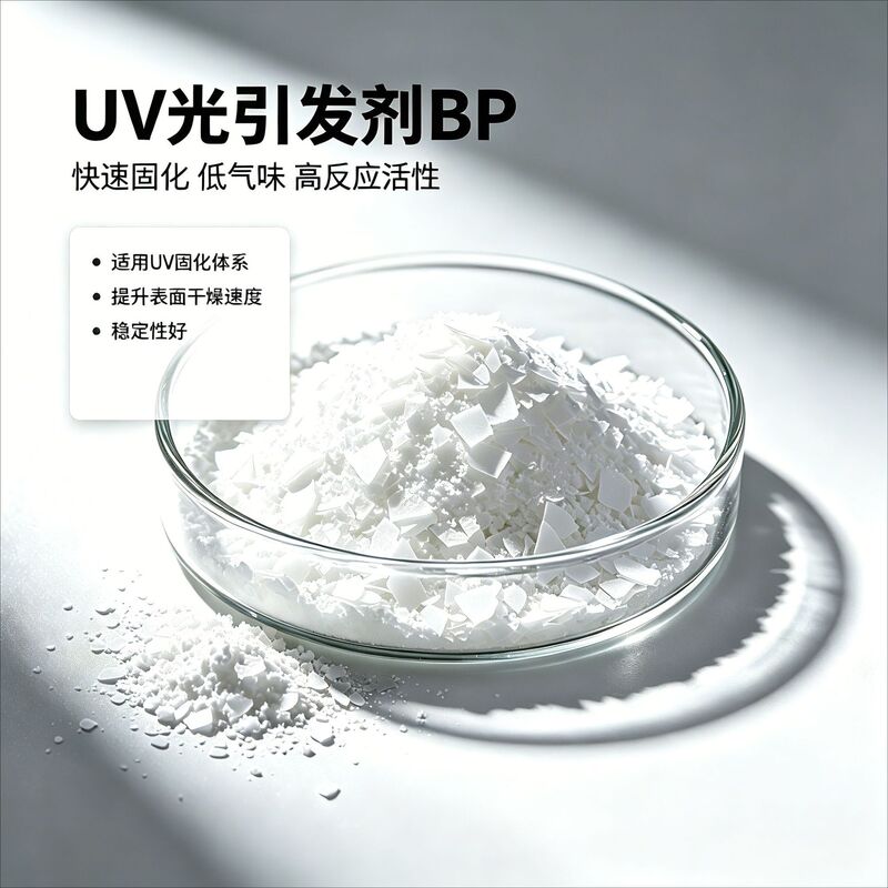 BP photoinitiator, UV paint quick-drying additive, free radical type photosensitizer, high-initiator for wood paint and paper varnish BP photoinitiator, UV paint quick-drying additive, free radical type photosensitizer, high-initiator for wood paint and paper varnish