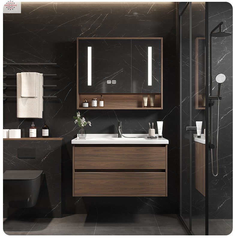 Peach-wood ceramic integrated basin, washbasin, bathroom, washstand, washbasin cabinet combination, smart bathroom cabinet set undefined