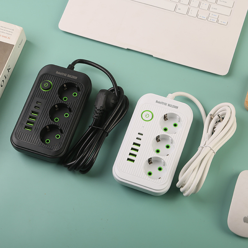 4USB + 2Type-C interfaz estándar europeo Caja neutra de agujero negro y blanco mezcla Rusia Ucrania