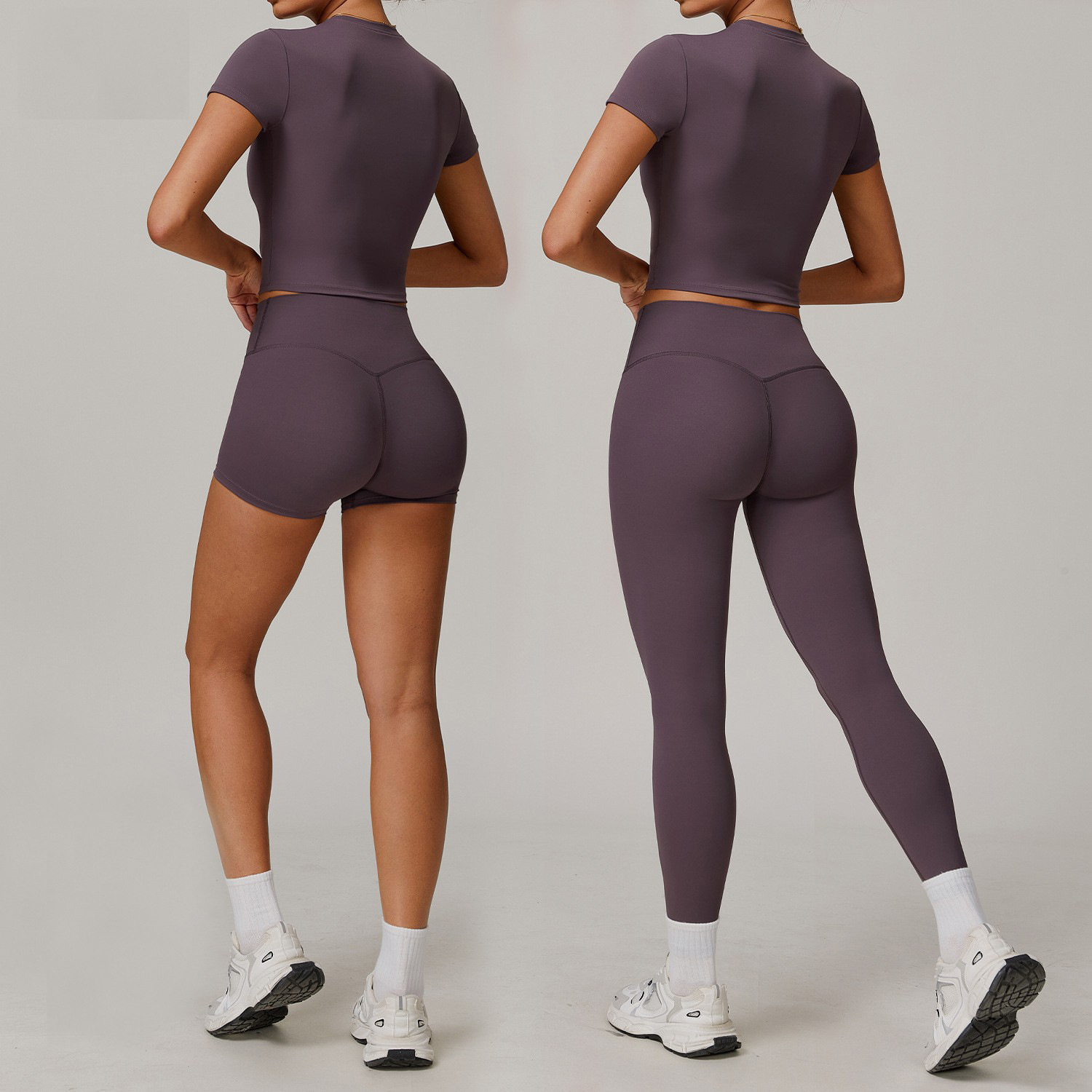 Cross-Border European and American Tight-Fitting Quick-Drying Shorts, T-Shirts, Long Pants, Casual Fitness Running Sports Fitness Clothing, Yoga Clothing Set
