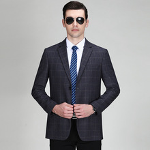 2025品牌春秋季新款西装外套中年男士爸爸装羊毛时尚休闲西服上衣