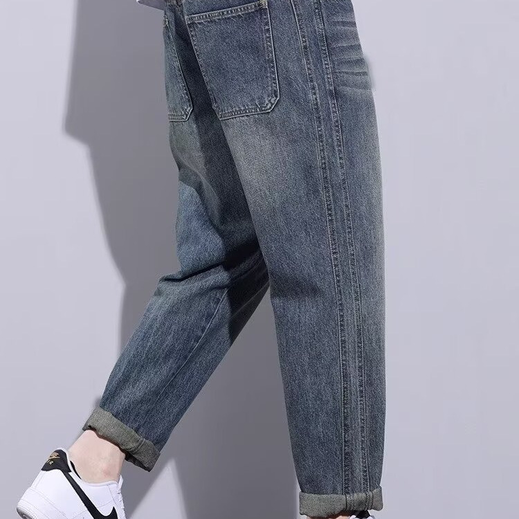 Estilo de Hong Kong hombres de moda verano nuevo estilo 2024 personalidad alfabeto jeans hip-hop ins marea calle alta tendencia pantalones guapos