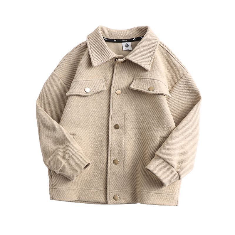 (2개) 아동용 옷깃 재킷 봄 신상품 2023 능직 싱글 브레스트 탑 중형 및 노인 아동용 다목적 패션 가디건