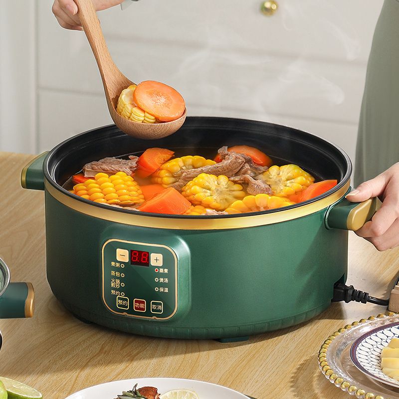 煲汤锅用电子蒸锅快速电炖锅大容量多功能小电煮锅圆形电动火锅
