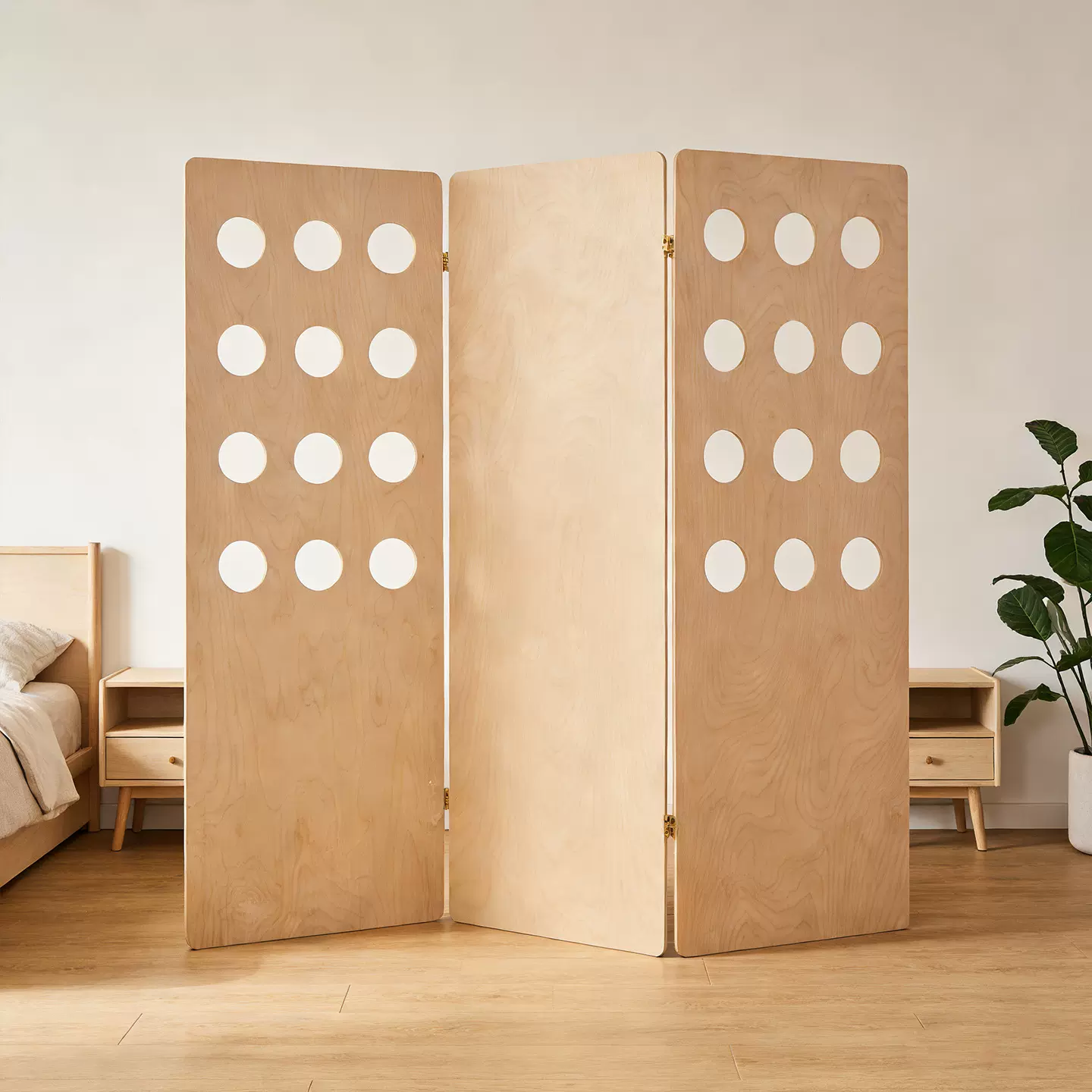 海洋板屏风隔断客厅入户正对门假墙可折叠挡板全桦木卧室实木屏风