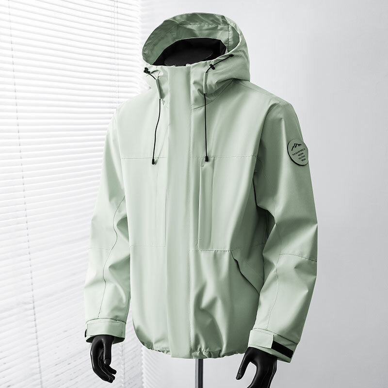 Camel Brand Same Style Single-Layer Outdoor Jacket for Men, Windproof and Waterproof Couple's Hiking Jacket, Trendy Brand Men's Coat