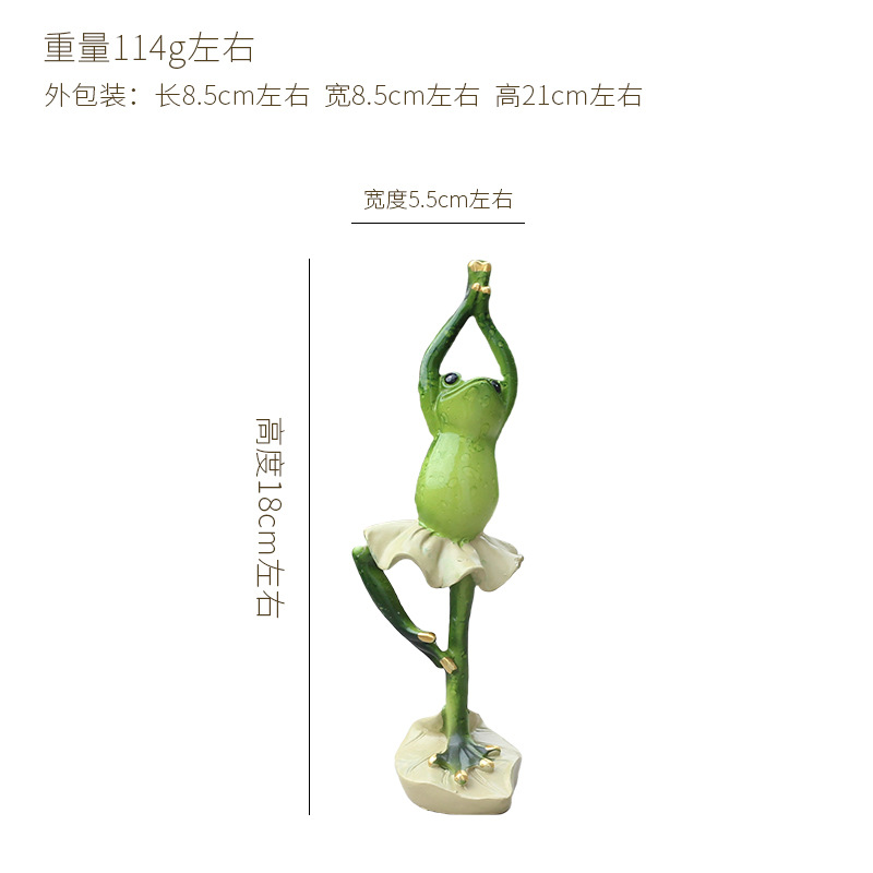 Zibo vidrio de yoga red resina de rana roja artesanía decoración para el hogar regales divertidos puntos escénicos al por mayor