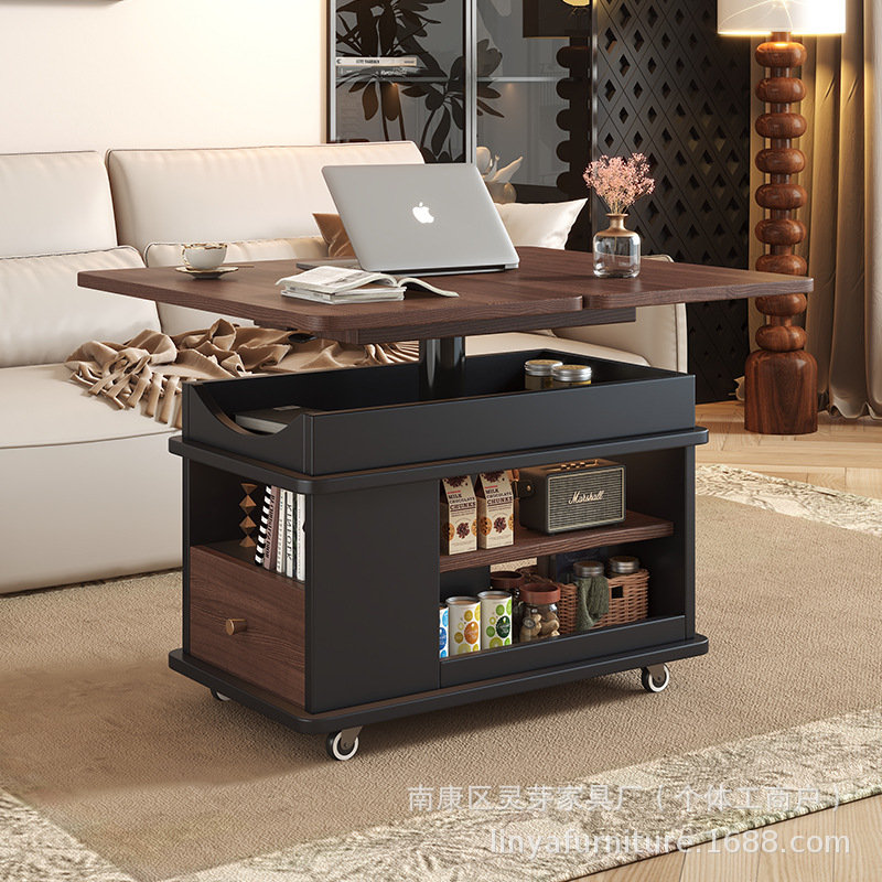 B 블랙 + 우드 (높이 조절 접이식 데스크탑) 전체 원목 친환경 E0 등급